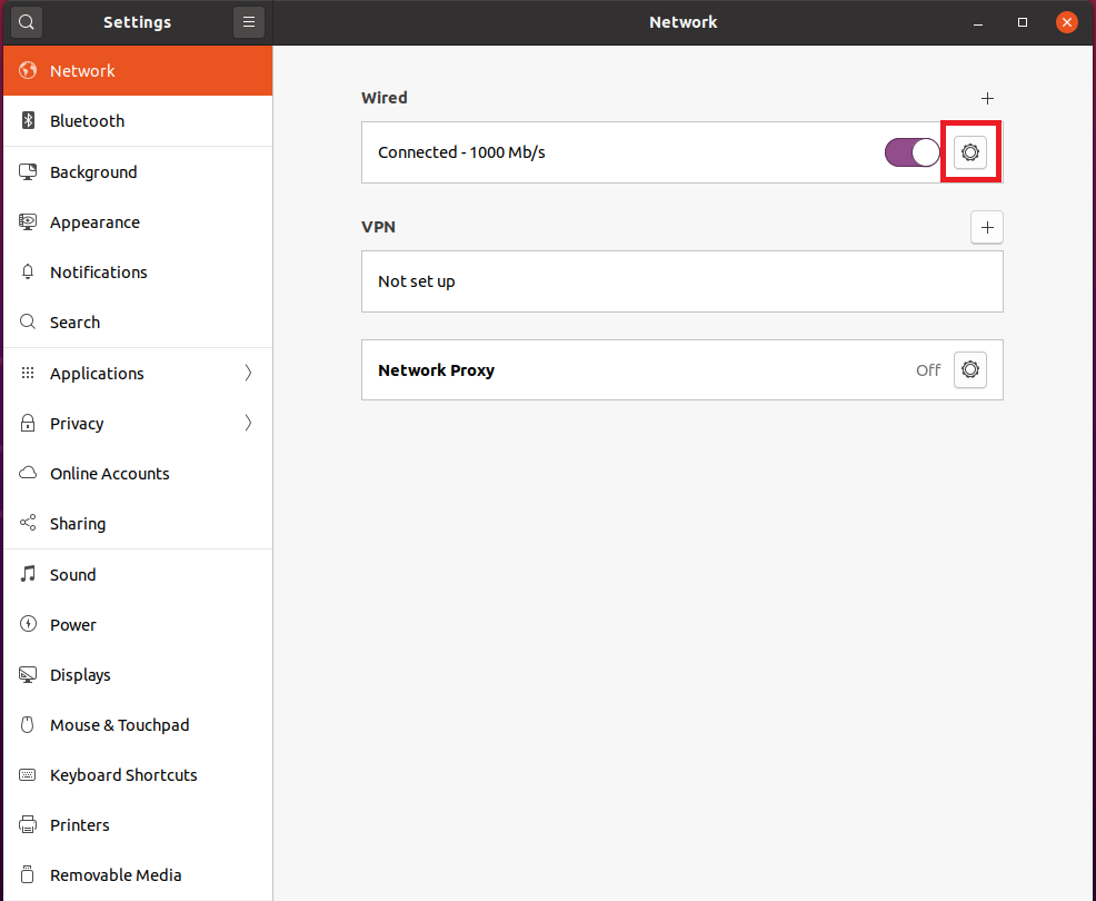 click on the icon next the connection